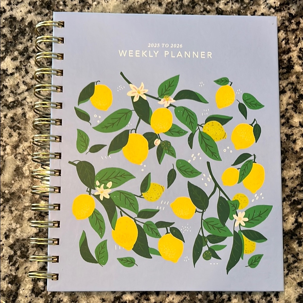 Lemon-Themed Weekly Planner - Blue Cover